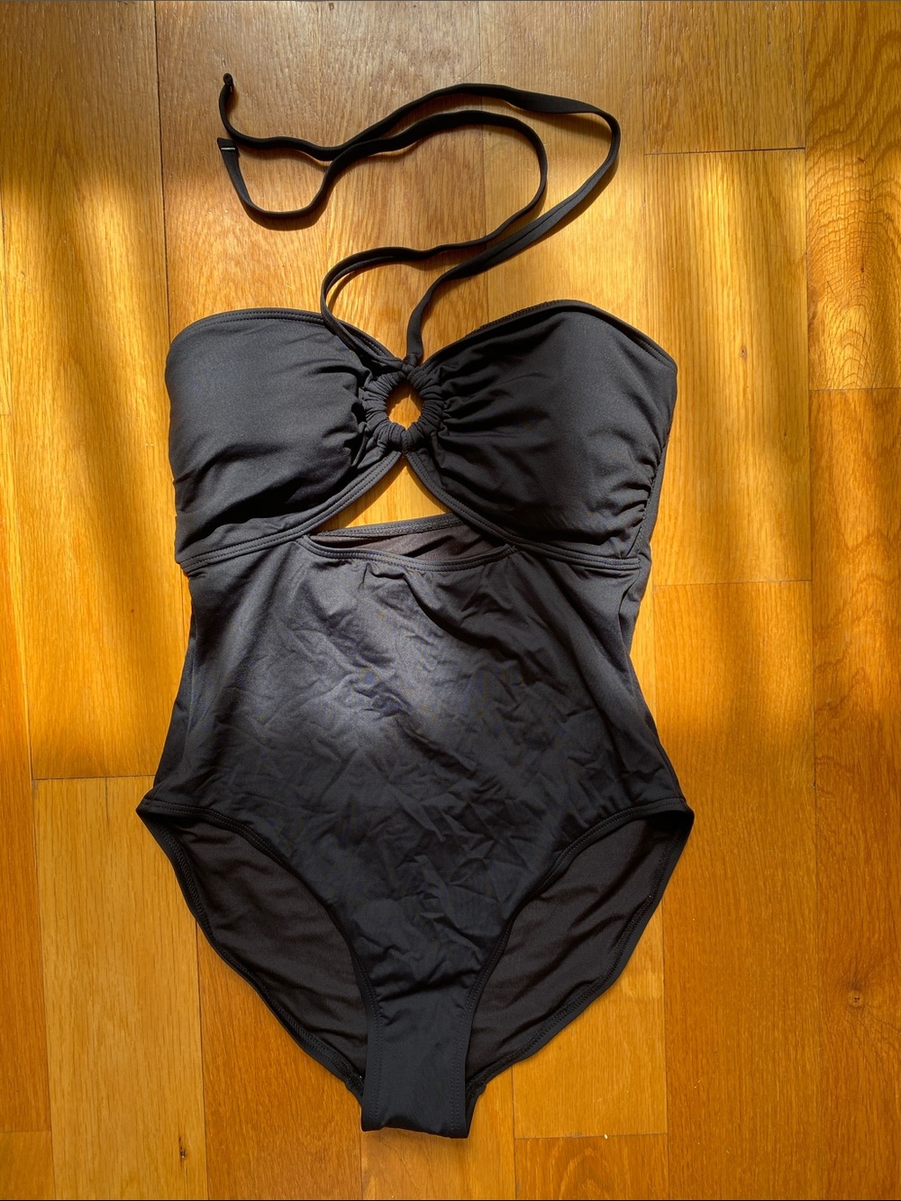GAP Black One-Piece Swim Suit with Front Keyhole